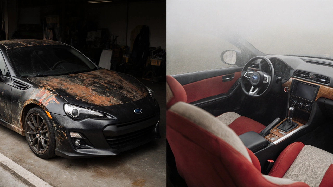 Два Subaru BRZ: один — с следами времени, другой — без единой царапины. Противоположные философии.