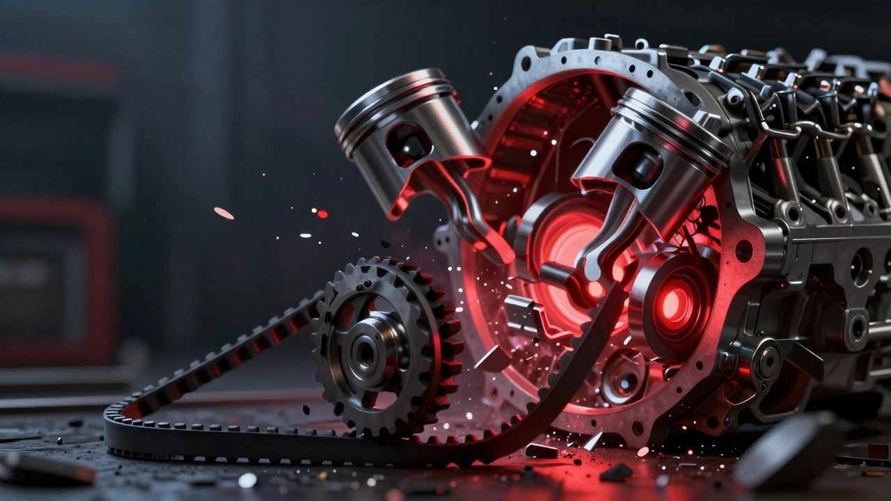 Внутреннее разрушение двигателя из-за обрыва ремня ГРМ: поршни и изогнутые клапаны