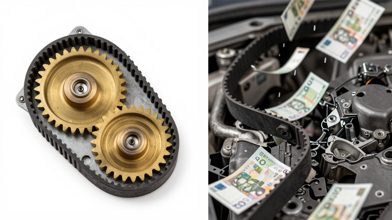 Сравнение: новый ремень ГРМ и последствия его поломки с денежными потерями.