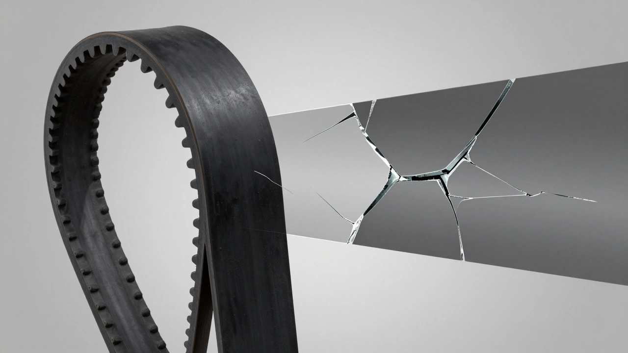 Схематичное изображение разрушения структуры старого ремня ГРМ