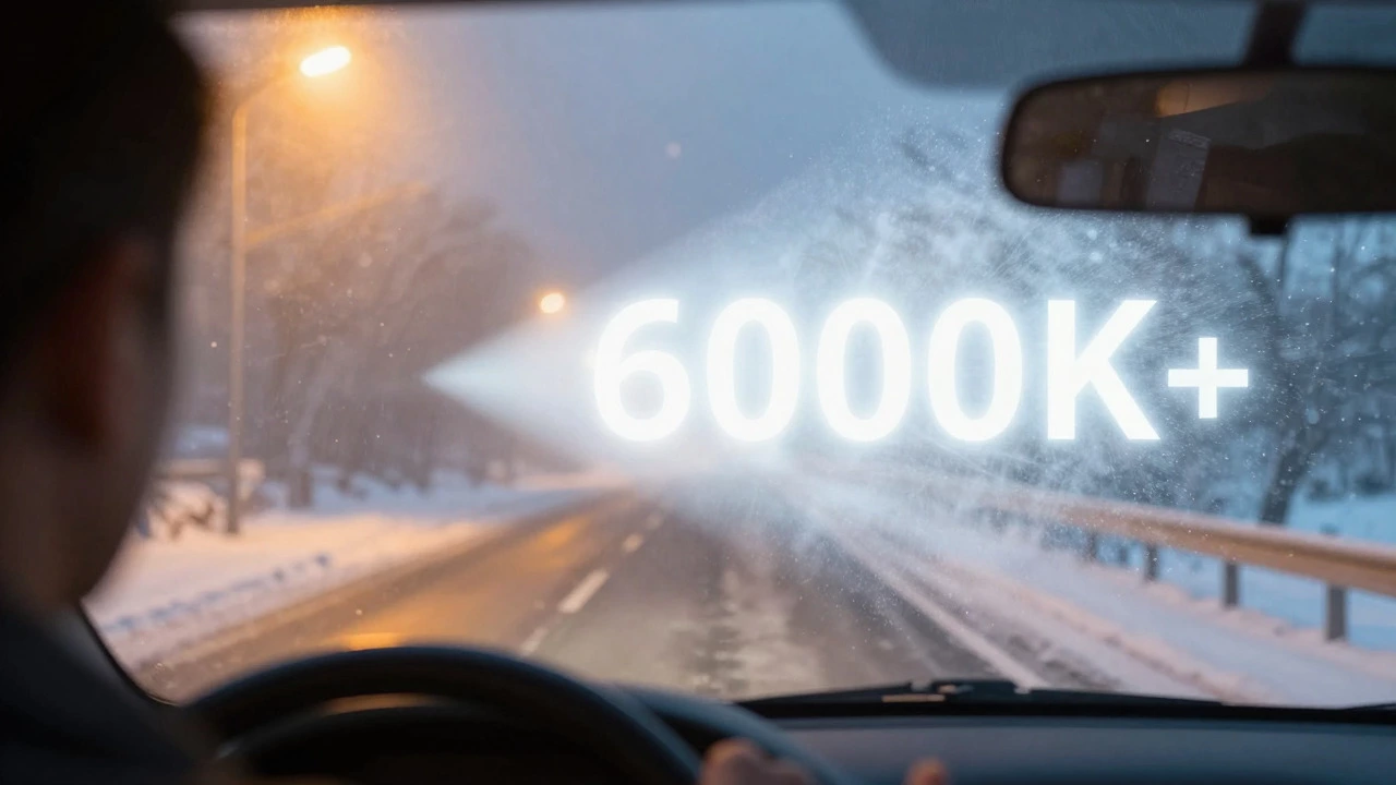 Влияние цветовой температуры света на видимость в тумане и снег